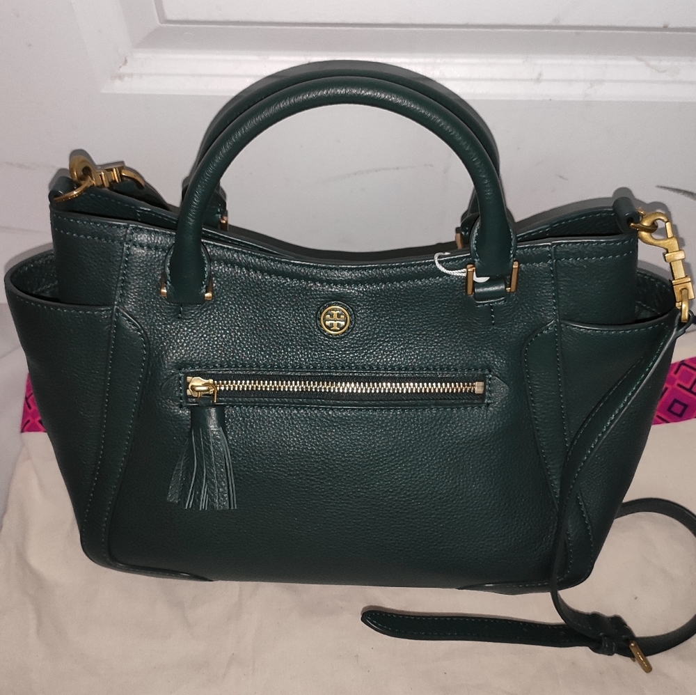 TORY BURCH Small Frances Satchel Jitney Green - Picture 7 of 17
